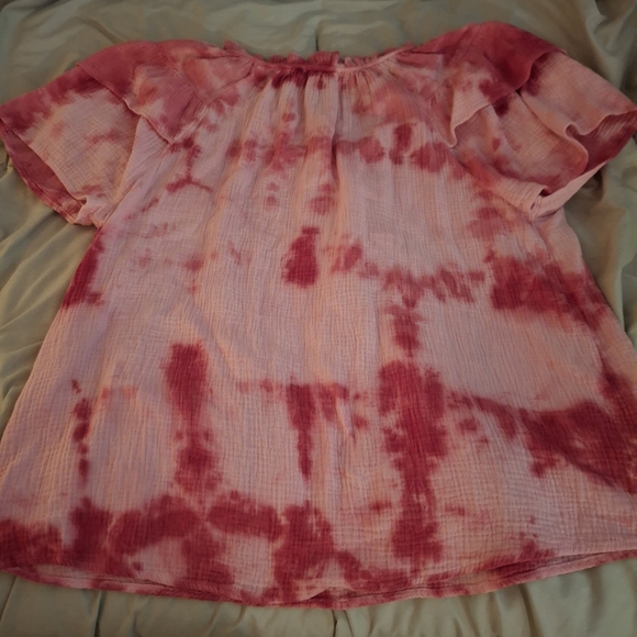 Cynthia Rowley Women's Pink Tie Dye Blouse - Picture 7 of 7